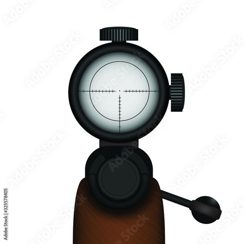 Rifle gun with scope to find target