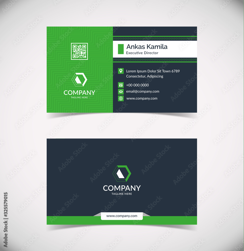 Modern Green Geometric Business Card Template