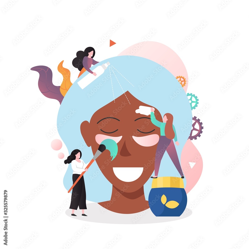 Naklejka premium Face care vector concept for web banner, website page