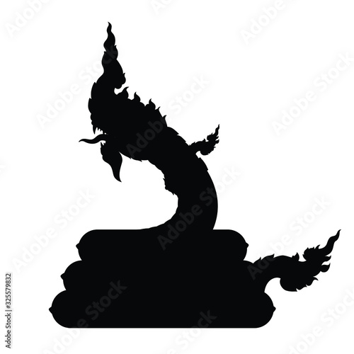 Naga monster in Asia believe silhouette vector