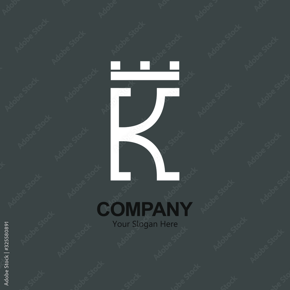 The latter k king logo. Designs a combination of the letter k and crown into one unique and simple symbol. white. isolated gray. for company brand and graphic design. Modern logo template, vector 