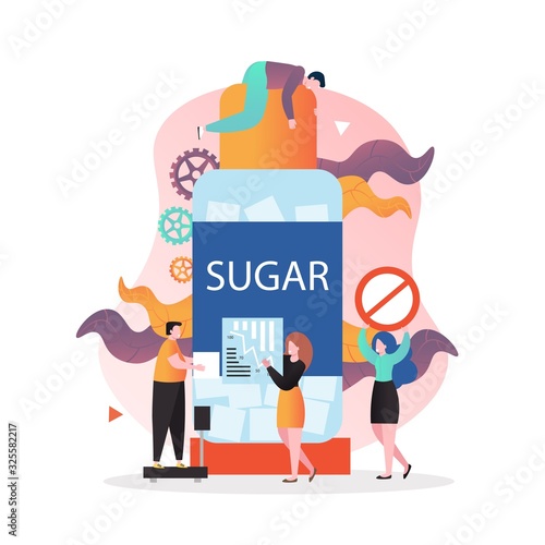 No sugar diet vector concept for web banner, website page