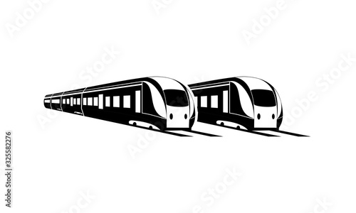 Two public train simple modern vector