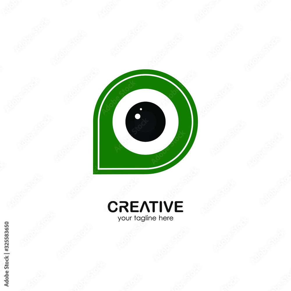 eye logo. design a combination of chat and eye icons into a unique and simple logo. green texture. modern template. illustration vector eye logo. design a combination of chat and eye icons into a unique and simple logo. green texture. modern template. illustration vector