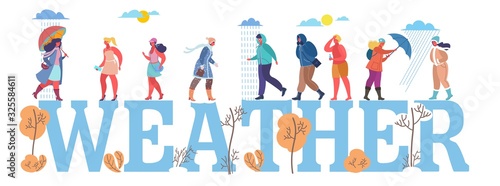 Weather concept vector flat style design illustration