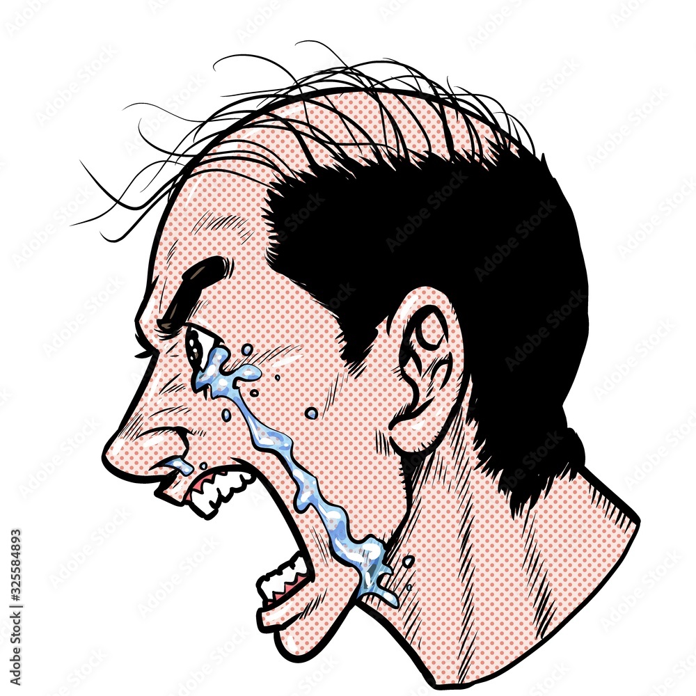 Fototapeta premium Profile of a man shouting