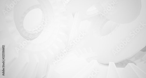 Wallpaper Mural Abstract architectural background, white interior with discs. 3D illustration and rendering. Torontodigital.ca