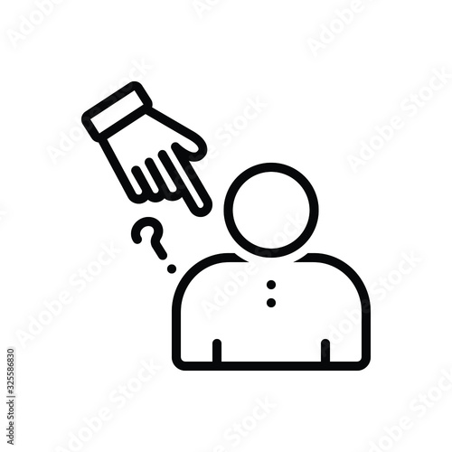 Black line icon for blame 