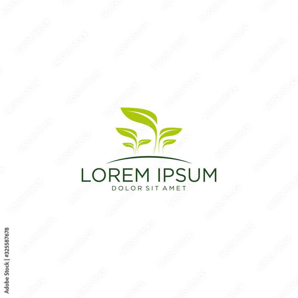Nature Green vector logo, plant and Leaves graphic template