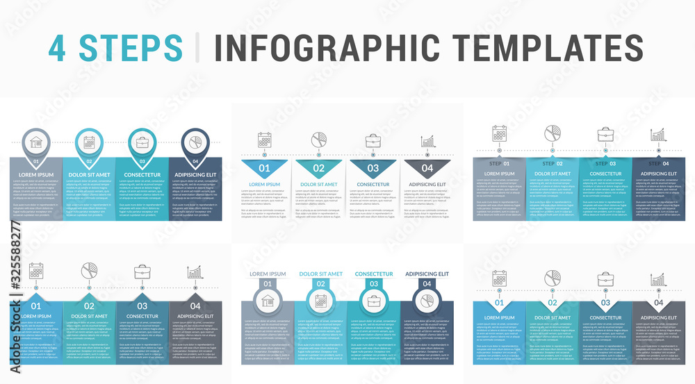 Infographic Templates with 4 Steps