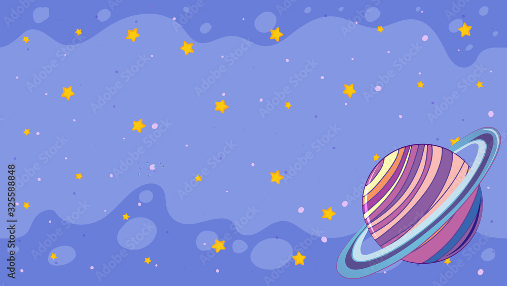 Fototapeta premium Background template with bright stars in dark sky