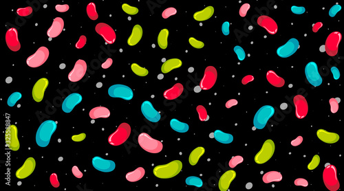 Seamless background pattern with colorful jelly beans