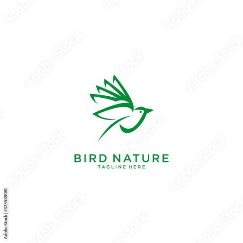 Illustration Vector Graphic of a bird with a combination of leaves.