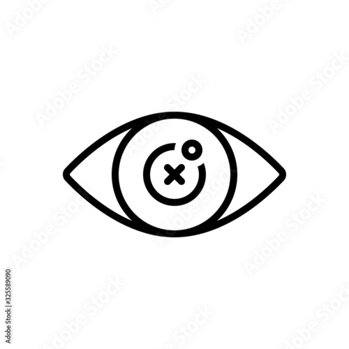 Black line icon for blind 
