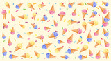 Seamless background pattern with many ice cream cones