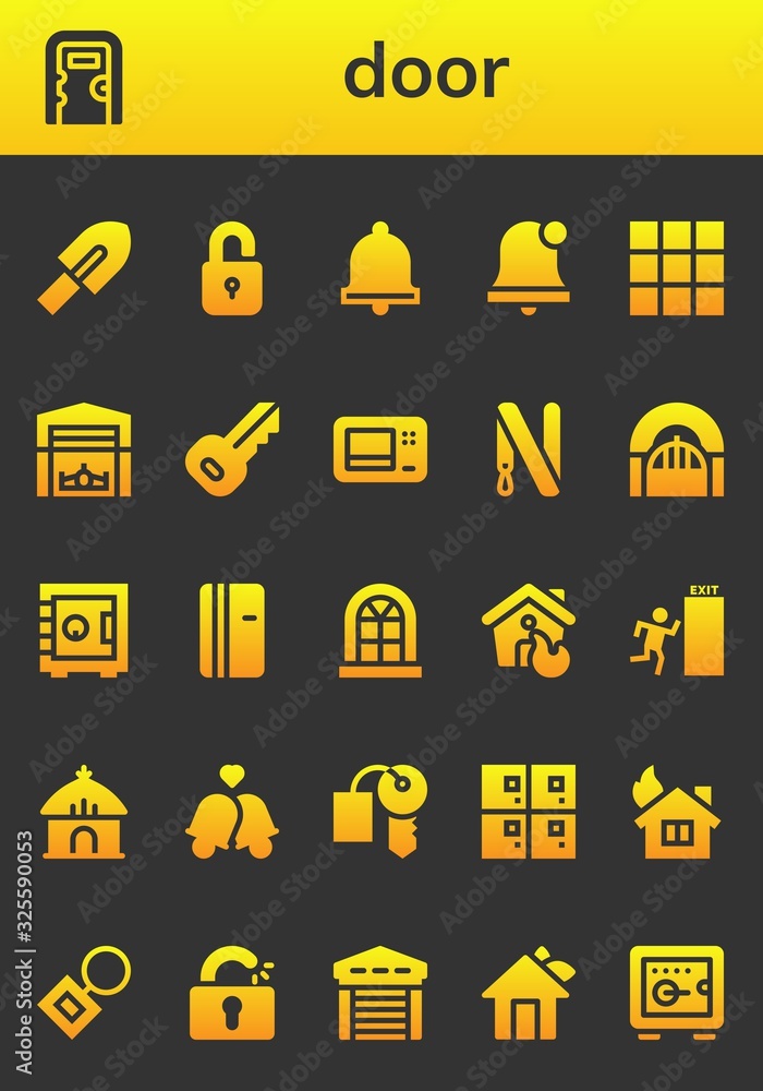 Obraz premium door icon set