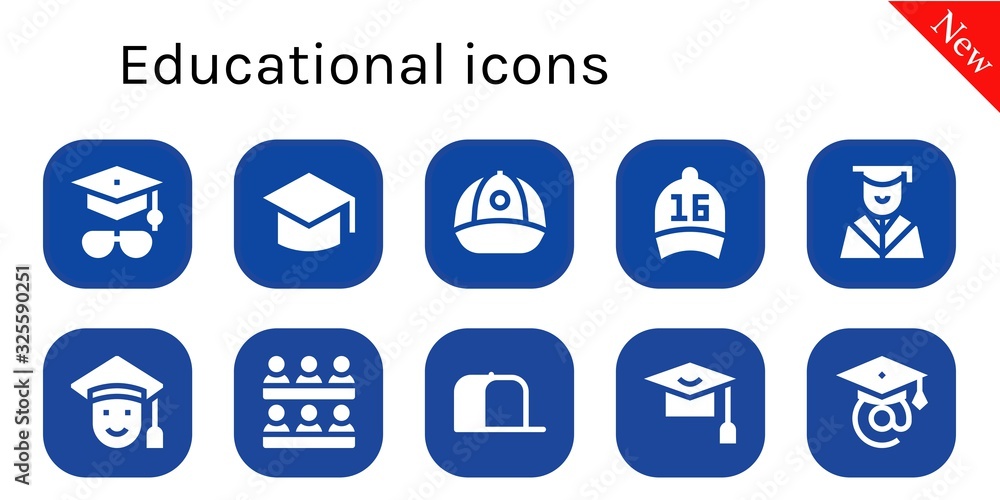 Modern Simple Set of educational Vector filled Icons