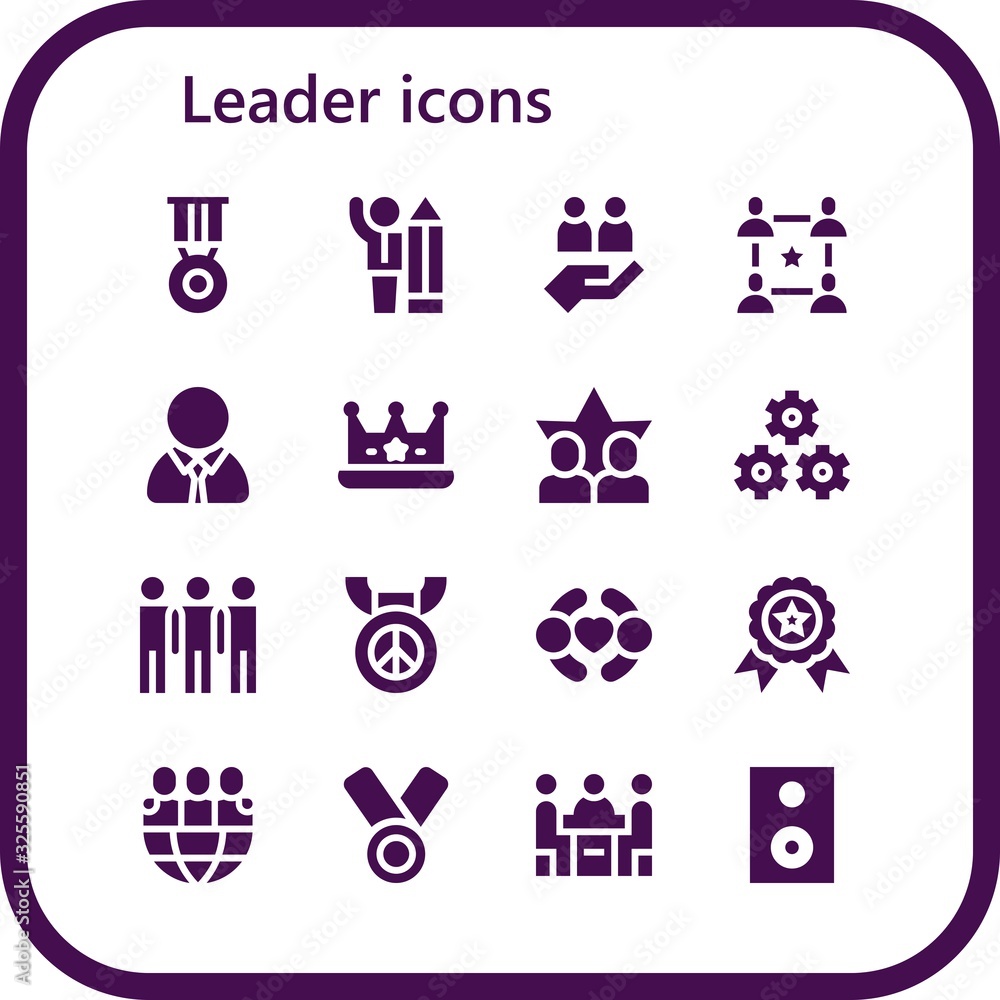 Modern Simple Set of leader Vector filled Icons Modern Simple Set of leader Vector filled Icons