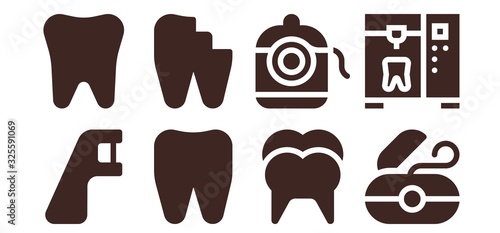 Modern Simple Set of toothache Vector filled Icons