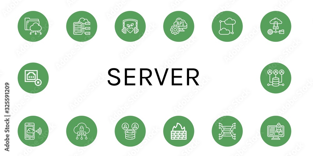Set of server icons Set of server icons