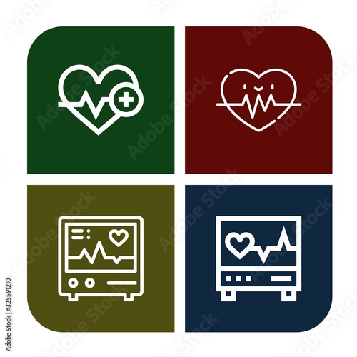 cardiac simple icons set