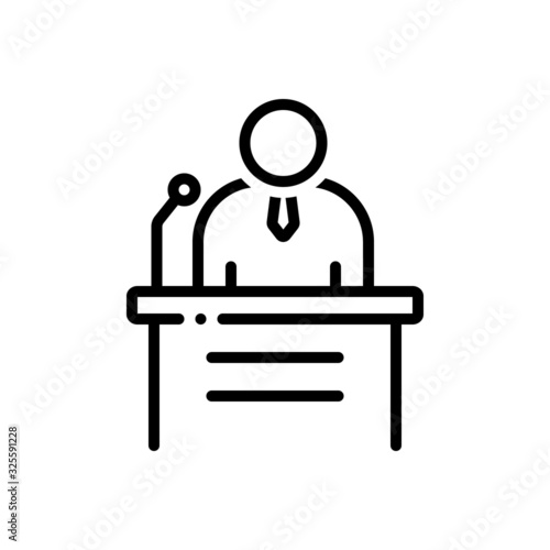 Black line icon for speak 