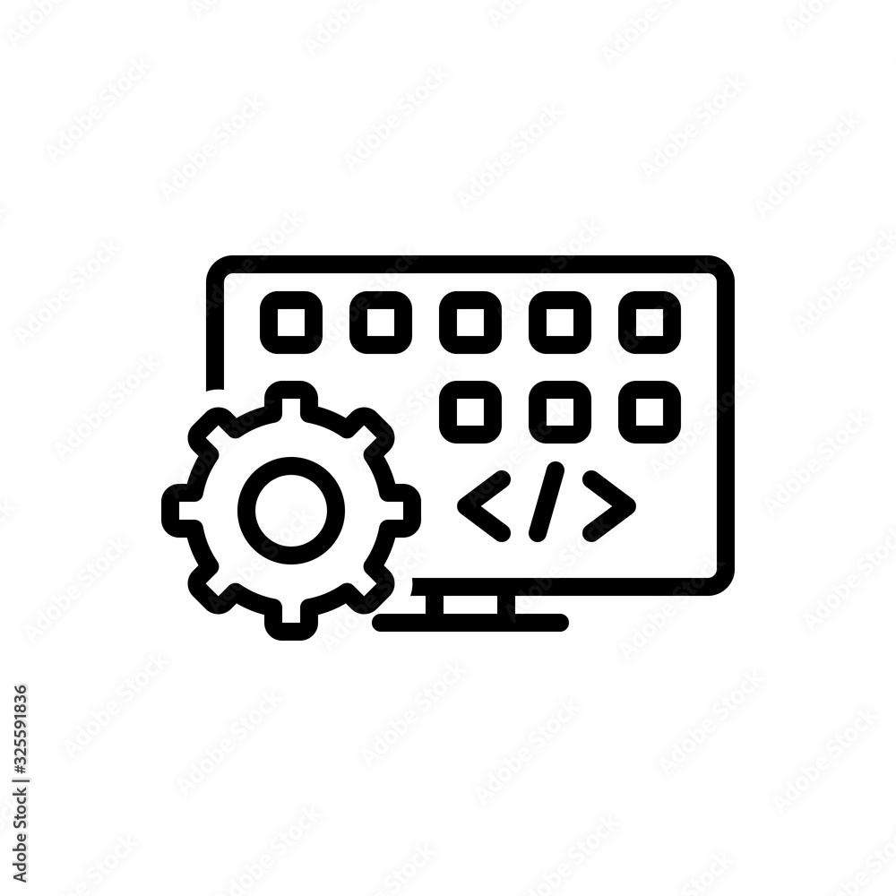 Black line icon for developing Black line icon for developing