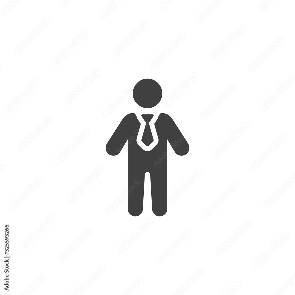 Business man vector icon. filled flat sign for mobile concept and web design. Businessman with tie glyph icon. Symbol, logo illustration. Vector graphics Business man vector icon. filled flat sign for mobile concept and web design. Businessman with tie glyph icon. Symbol, logo illustration. Vector graphics