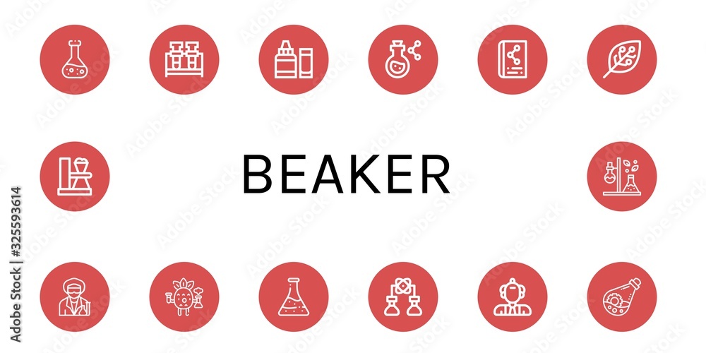 Set of beaker icons Set of beaker icons