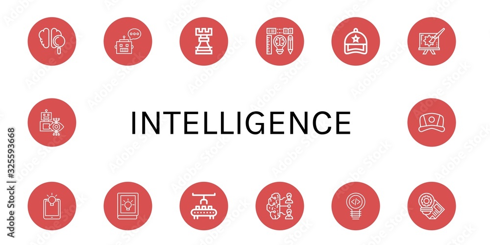 Set of intelligence icons Set of intelligence icons