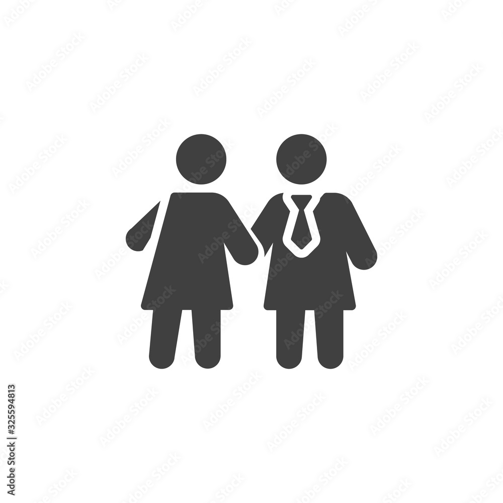 Business woman handshake vector icon. filled flat sign for mobile concept and web design. Women partnership, deal glyph icon. Symbol, logo illustration. Vector graphics