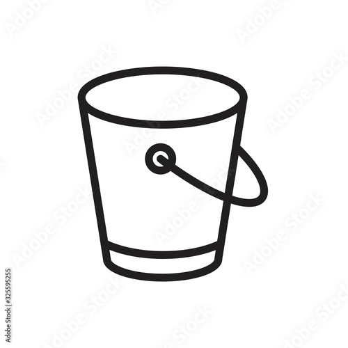 Bucket icon template black color editable. Bucket icon symbol Flat vector illustration for graphic and web design.