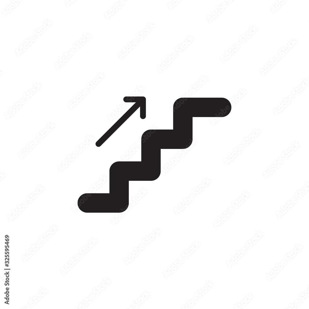 Stairs icon template black color editable. Stairs icon symbol Flat vector illustration for graphic and web design. Stairs icon template black color editable. Stairs icon symbol Flat vector illustration for graphic and web design.
