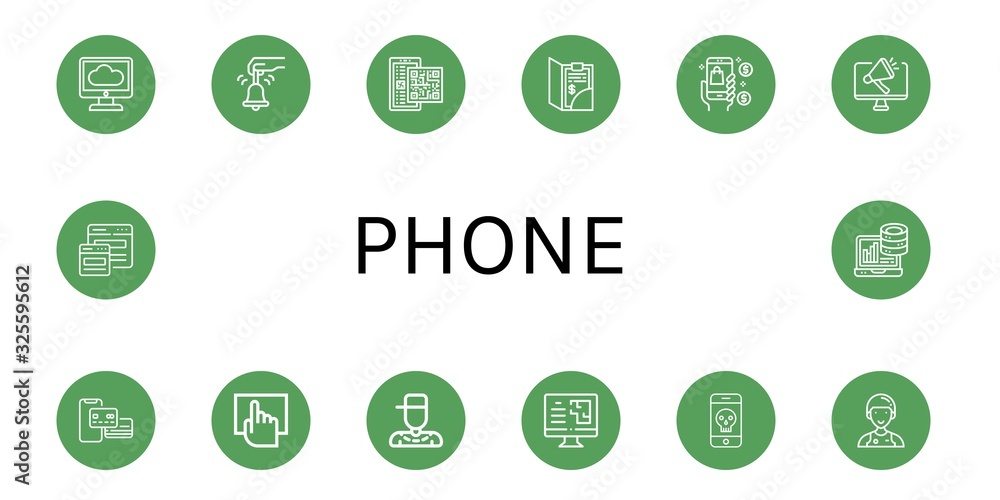 phone simple icons set phone simple icons set