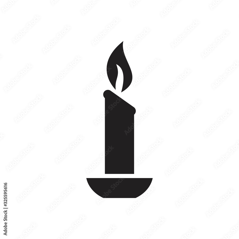 Candle icon template black color editable. Candle icon symbol Flat vector illustration for graphic and web design. Candle icon template black color editable. Candle icon symbol Flat vector illustration for graphic and web design.