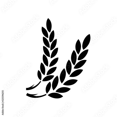 Ear of wheat icon template black color editable. Ear of wheat icon symbol Flat vector illustration for graphic and web design.