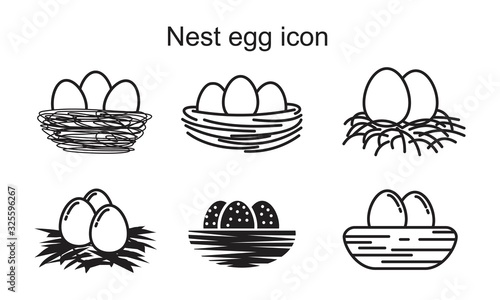 Nest egg icon template black color editable. Nest egg icon symbol Flat vector illustration for graphic and web design.