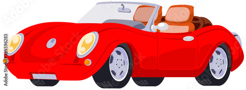 Red sport car. Vector. Stock illustration.