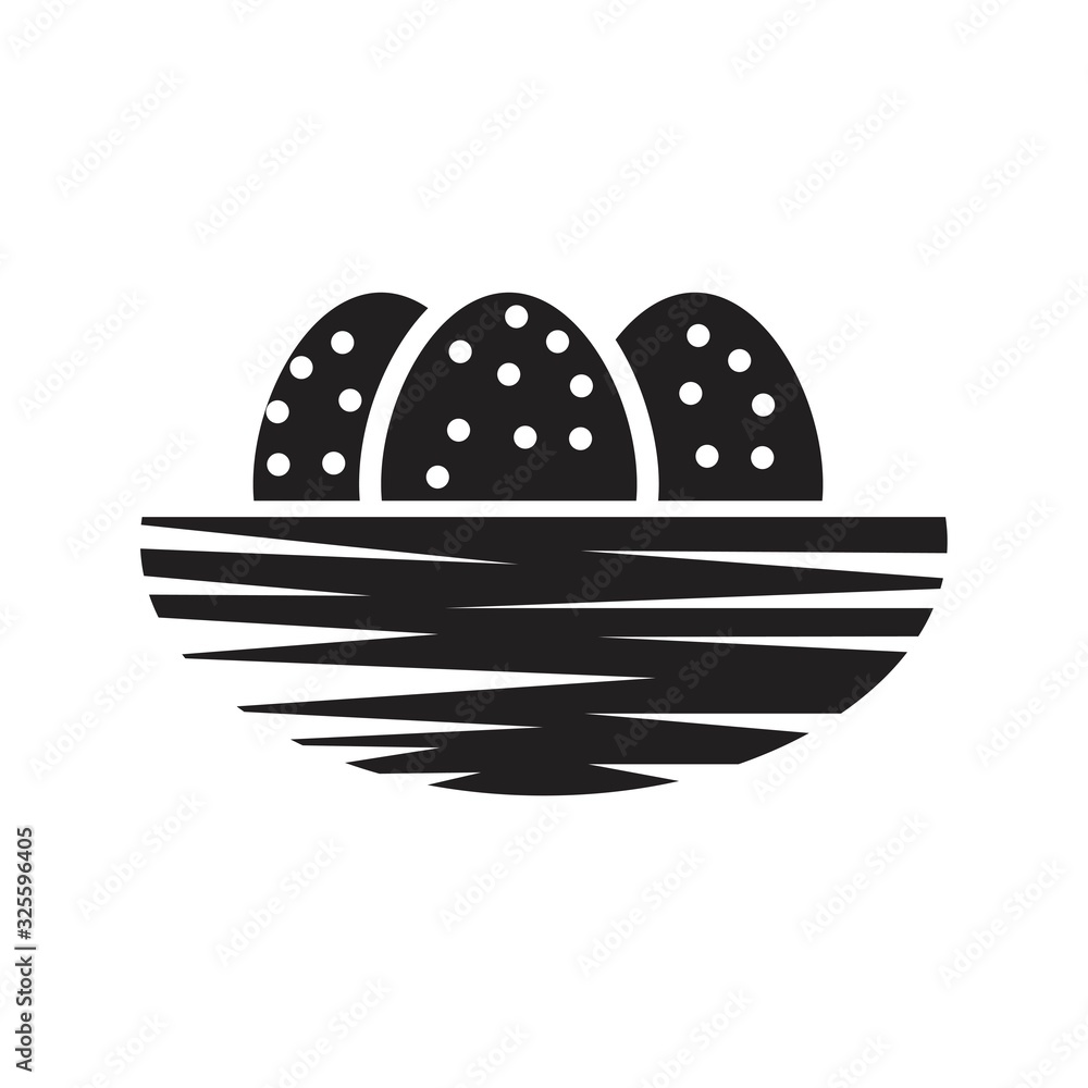 Nest egg icon template black color editable. Nest egg icon symbol Flat vector illustration for graphic and web design.