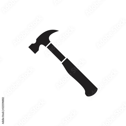 Hammer icon template black color editable. Hammer icon symbol Flat vector illustration for graphic and web design.