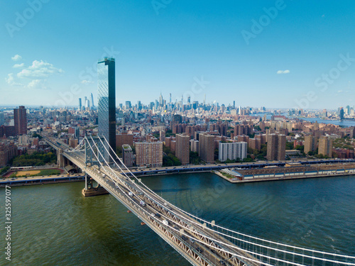 Manhattan Bridge from air - New York City
