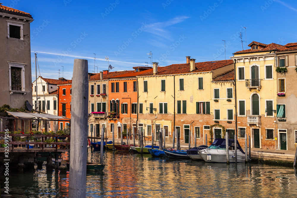 Residential scene along a canal in Venice