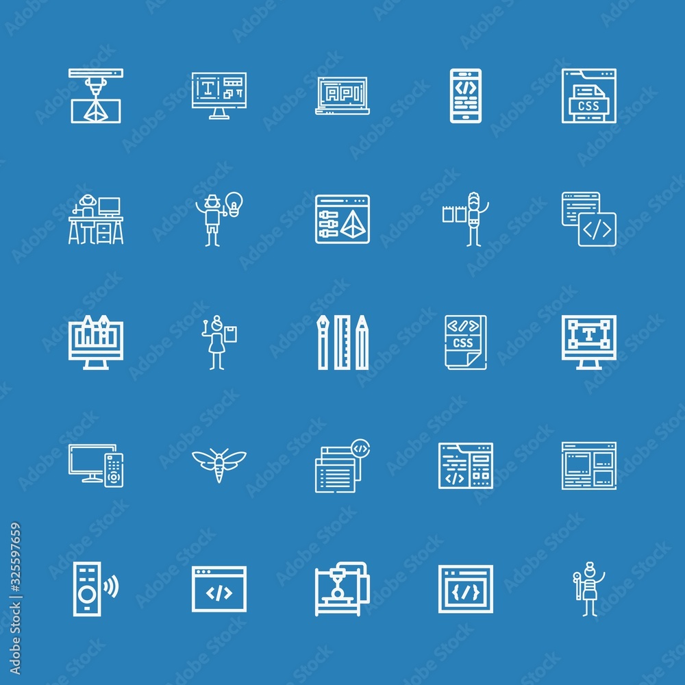 Editable 25 program icons for web and mobile
