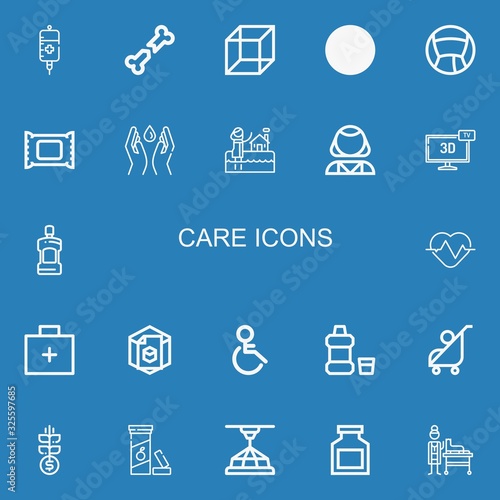Editable 22 care icons for web and mobile