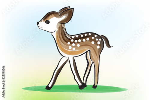Baby deer icon vector logo creative design