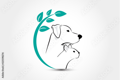 Dog and cat vector image logo design