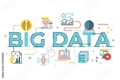 Big Data word lettering illustration