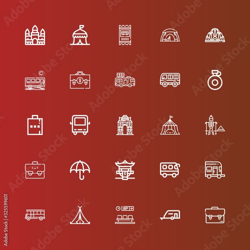 Editable 25 tourist icons for web and mobile