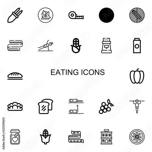 Editable 22 eating icons for web and mobile