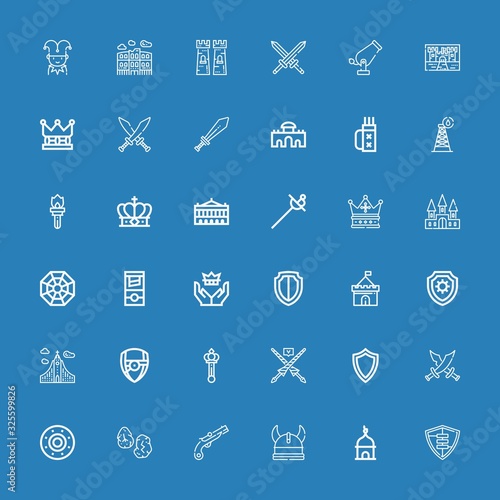 Editable 36 medieval icons for web and mobile
